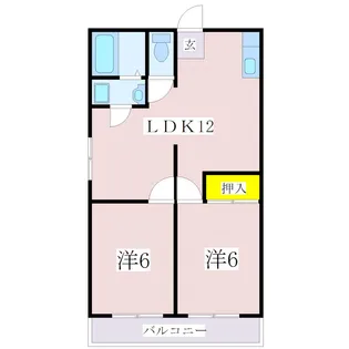 平川シーサイドマンション【1階】の間取り