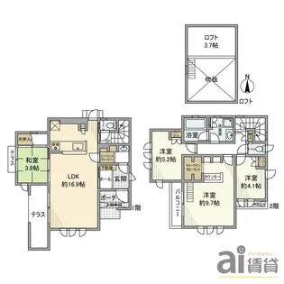 東京都国分寺市西元町3【一戸建】の間取り