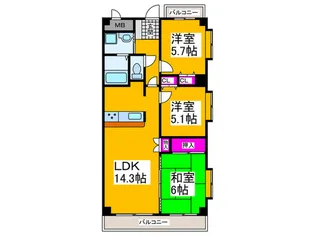 シャルマンフジ堺北【1階】の間取り