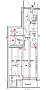 1DKの間取り画像