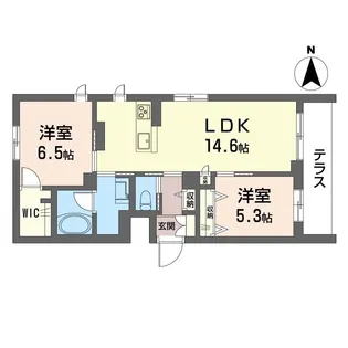 アルフラット【1階】の間取り