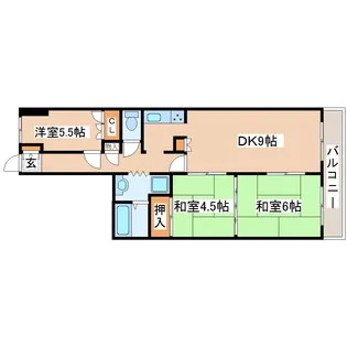 パシフィック広瀬橋【3階】の間取り