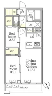 東京都文京区白山1【マンション】の間取り