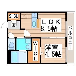 ウィステリア八幡【3階】の間取り