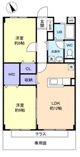 フルーエント芝山【1階】の間取り