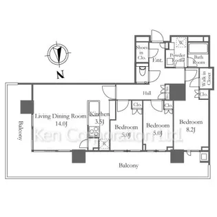 HARUMI FLAG PARK VILLAGE【26階】の間取り