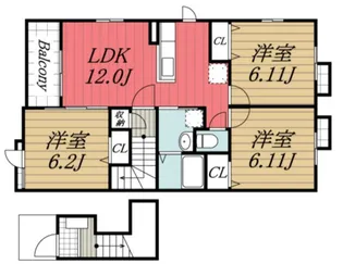 千葉県市原市五井中央南1【アパート】の間取り