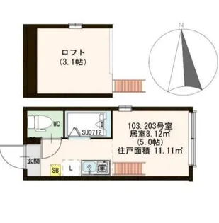 東京都江東区大島7【アパート】の間取り