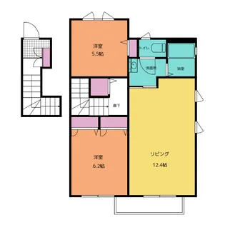 ビューラーはるかB【2階】の間取り