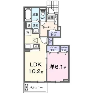 イーストブルー II【1階】の間取り