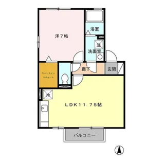 神奈川県厚木市戸田【アパート】の間取り