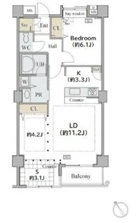 シャレール広尾 2号棟【2階】の間取り