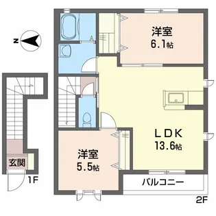 ガーデニアナナ【2階】の間取り