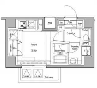 プレミアムキューブ品川戸越【3階】の間取り