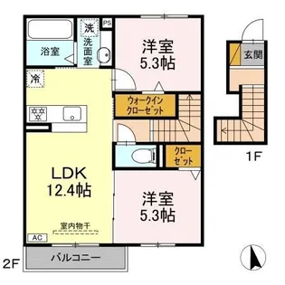 Le Lien Akane North【2階】の間取り