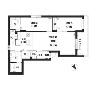仮)グランメール平和通北2【2階】の間取り