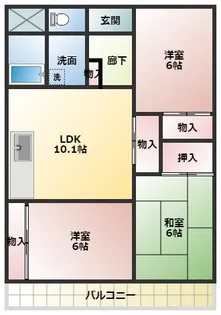 スカイハイツみさと【1階】の間取り
