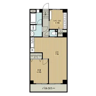 エクセントビル石川【4階】の間取り