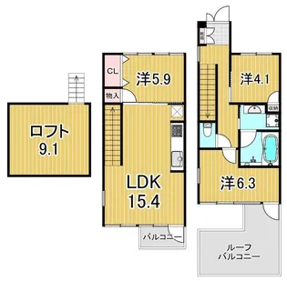 ガーデンテラス白山【2階】の間取り