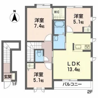 ヴィーダ・フェリース【2階】の間取り