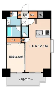 スプランディッド阿倍野【7階】の間取り