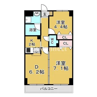 ツインプラザ幸【1階】の間取り
