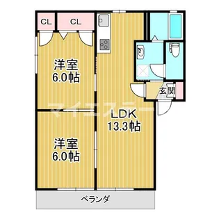サンライズIII【2階】の間取り