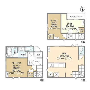 東京都新宿区高田馬場3【一戸建】の間取り