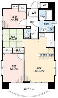 グランベルセントローレンスタワー【7階】の間取り