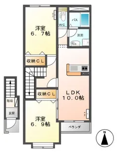 ヴェルジュ東峰【2階】の間取り