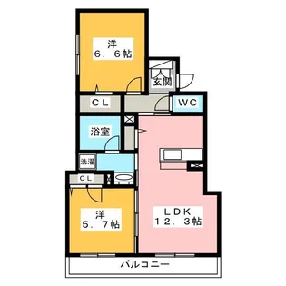 シャーメゾン如月【1階】の間取り