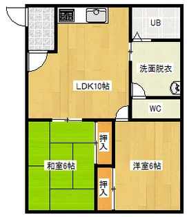 北2マンション【1階】の間取り