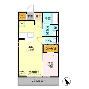 シンシア千波 A【3階】の間取り