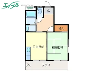 コーポレッド【1階】の間取り