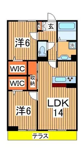 WEST COURT 結【1階】の間取り