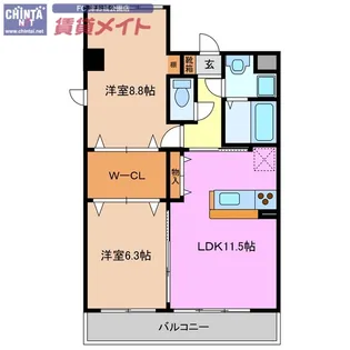 アーバンステージU【4階】の間取り