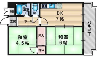 グリーンハイツ新大阪【2階】の間取り