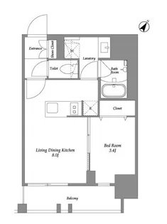 オープンブルーム伊勢佐木町【5階】の間取り