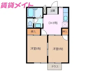 アーバンハイツ【2階】の間取り