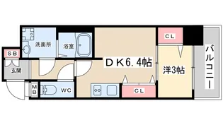YOU’S八番館【7階】の間取り