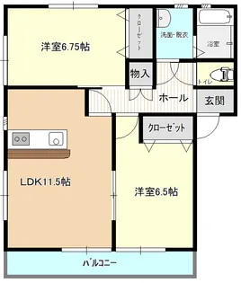 国行ハイツ【2階】の間取り