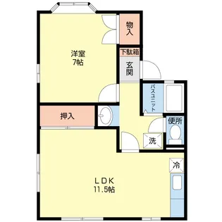クレスト小串A棟【2階】の間取り