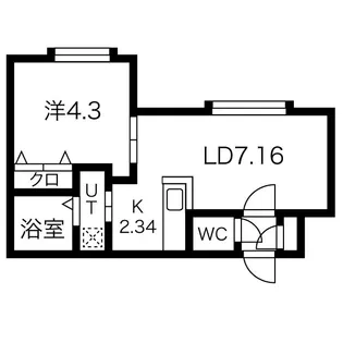 Luxe 山鼻【4階】の間取り