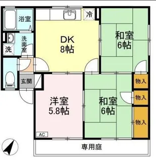 セジュール長居 B棟【1階】の間取り