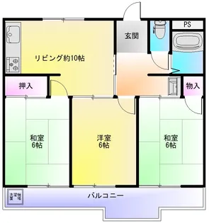 シャトーローレンス八尾【2階】の間取り