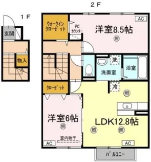 ルーエIII棟【2階】の間取り