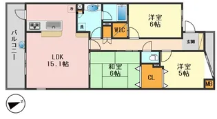 シーズガーデン一之江【4階】の間取り