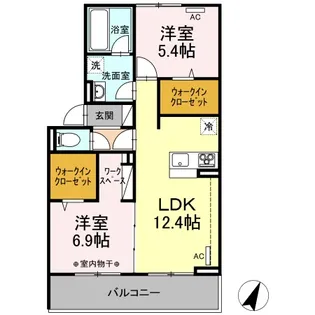 エルタウンD【3階】の間取り