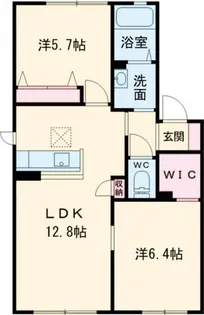 サンヒルズ田代B棟【2階】の間取り