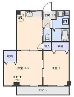 サンスクエア上町【2階】の間取り